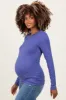 Periwinkle Basic Long Sleeve Maternity Top sold by Pinkblush