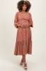 Mauve Floral Button Maternity Maxi Dress sold by Pinkblush