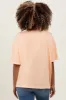 Peach Solid Tri-Blend Short Sleeve Maternity Tunic Top sold by Pinkblush