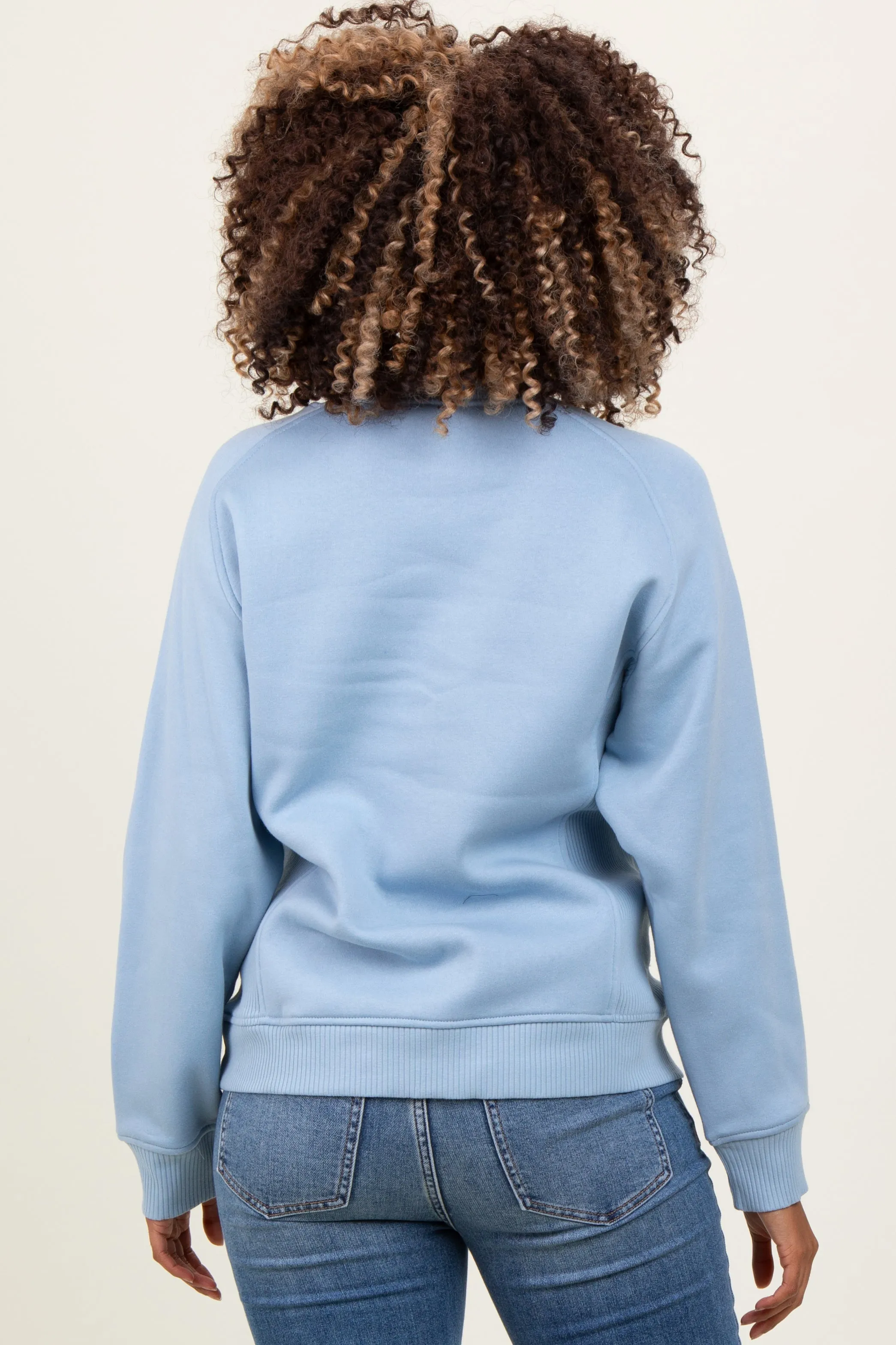 Light Blue Fleece Maternity Sweatshirt sold by Pinkblush product image thumbnail 3