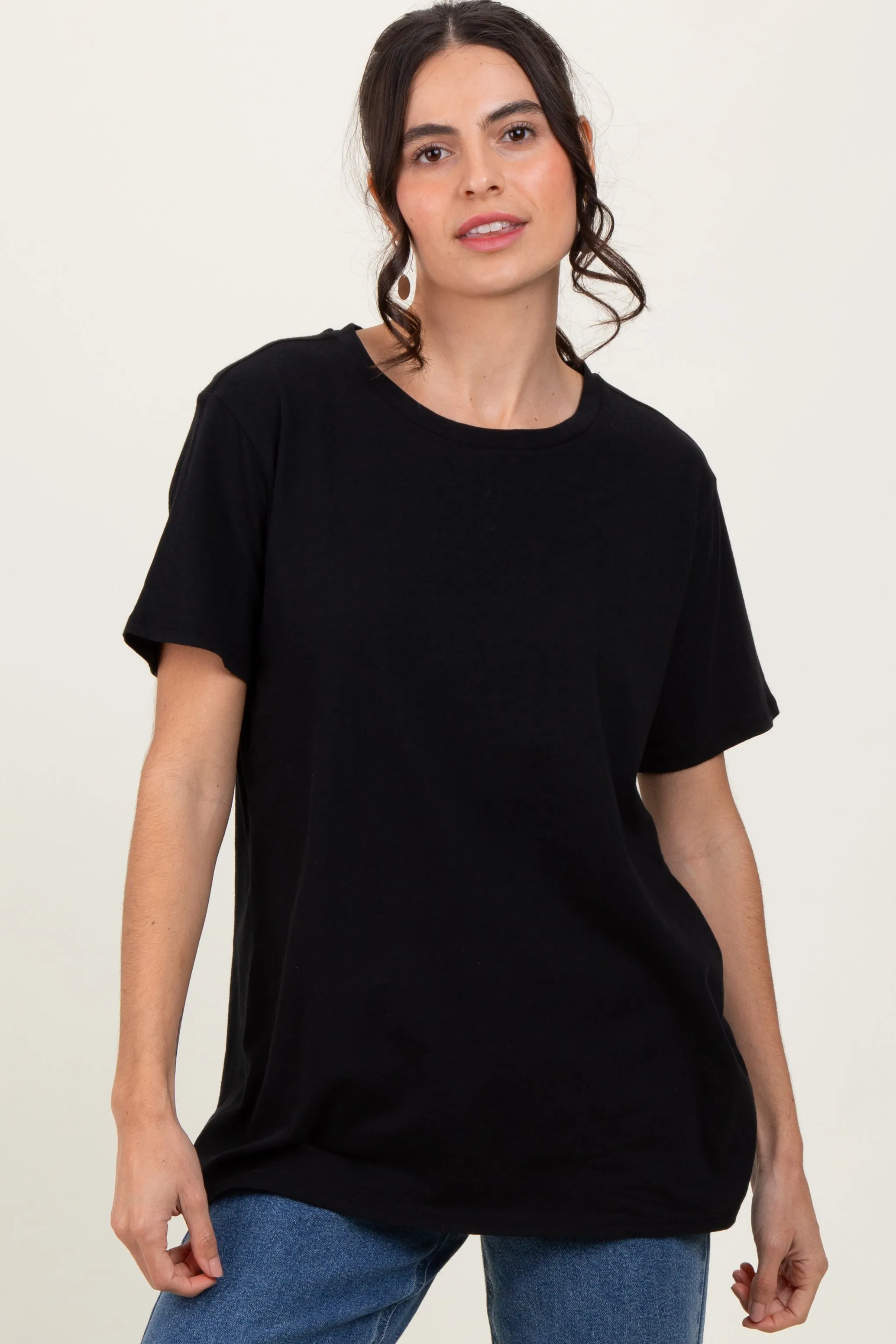 Black Basic Maternity Tee sold by Pinkblush product image thumbnail 4