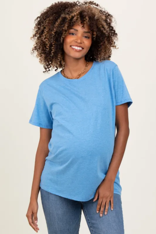 Blue Basic Maternity Tee sold by Pinkblush
