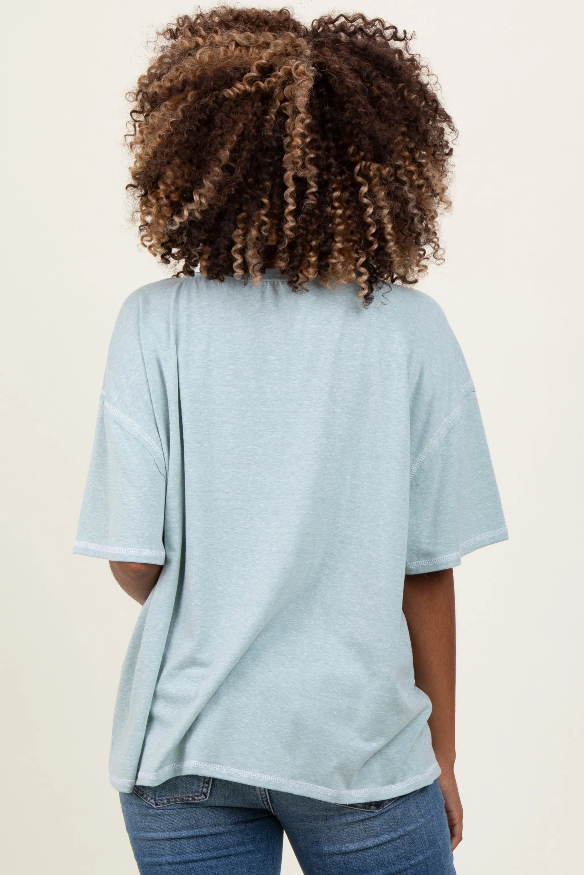 Mint Solid Tri-Blend Short Sleeve Maternity Tunic Top sold by Pinkblush product image thumbnail 3