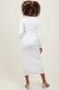 White Henley Ribbed Maternity Midi Sweater Dress sold by Pinkblush