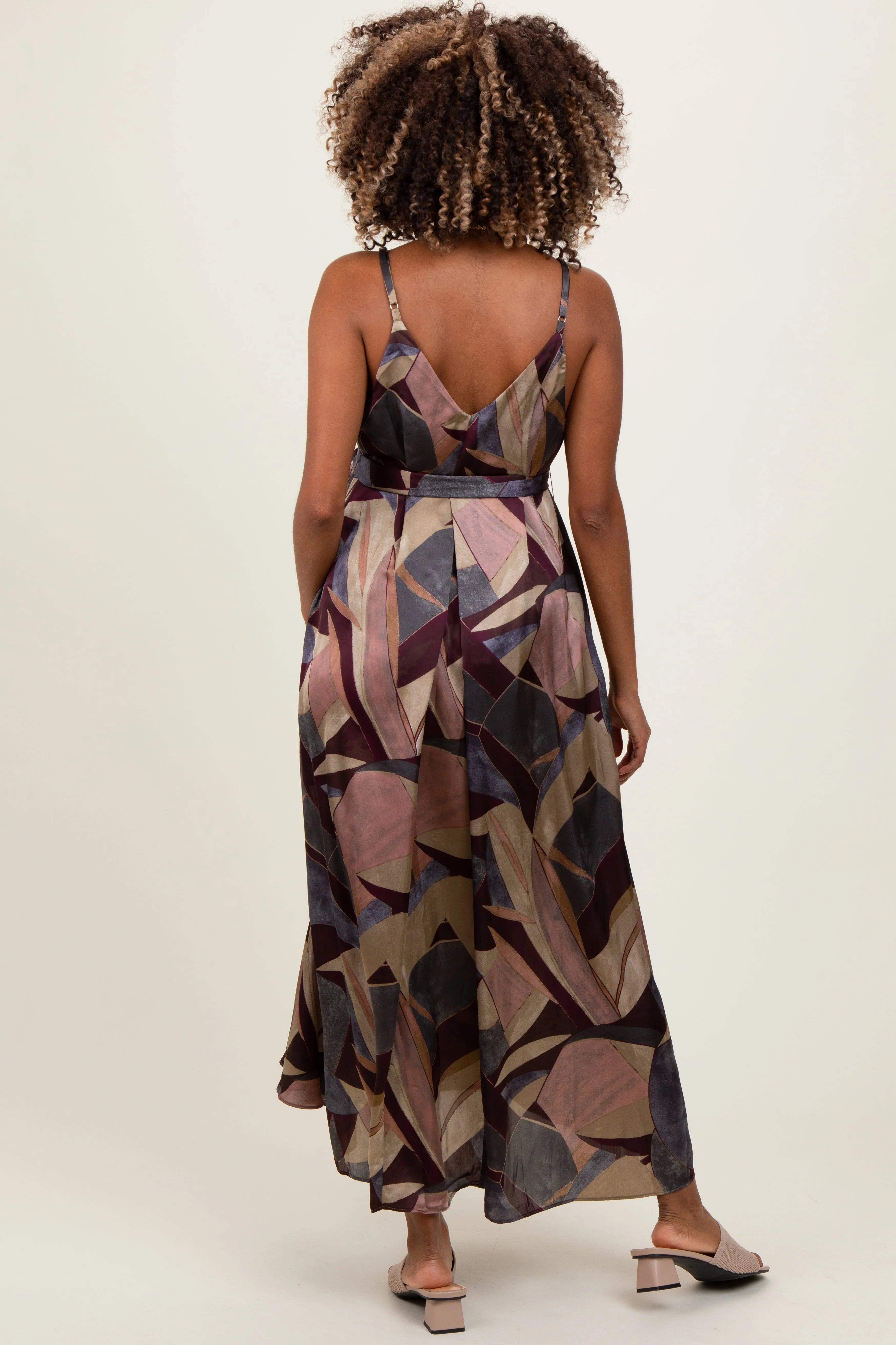 Multicolor Abstract Print Sash Tie Maternity Maxi Dress sold by Pinkblush product image thumbnail 3
