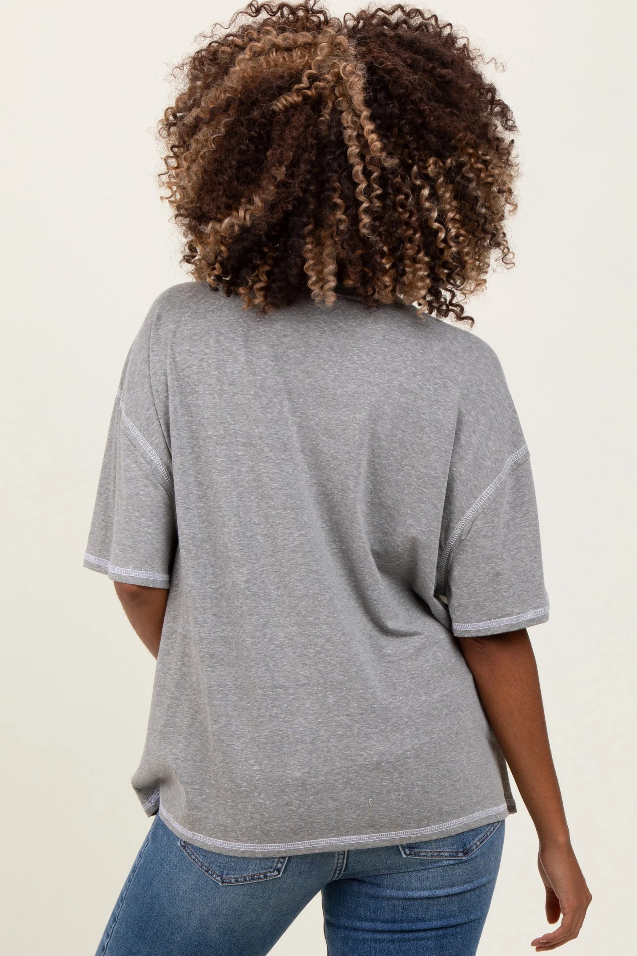 Light Olive Solid Tri-Blend Short Sleeve Maternity Tunic Top sold by Pinkblush product image thumbnail 2