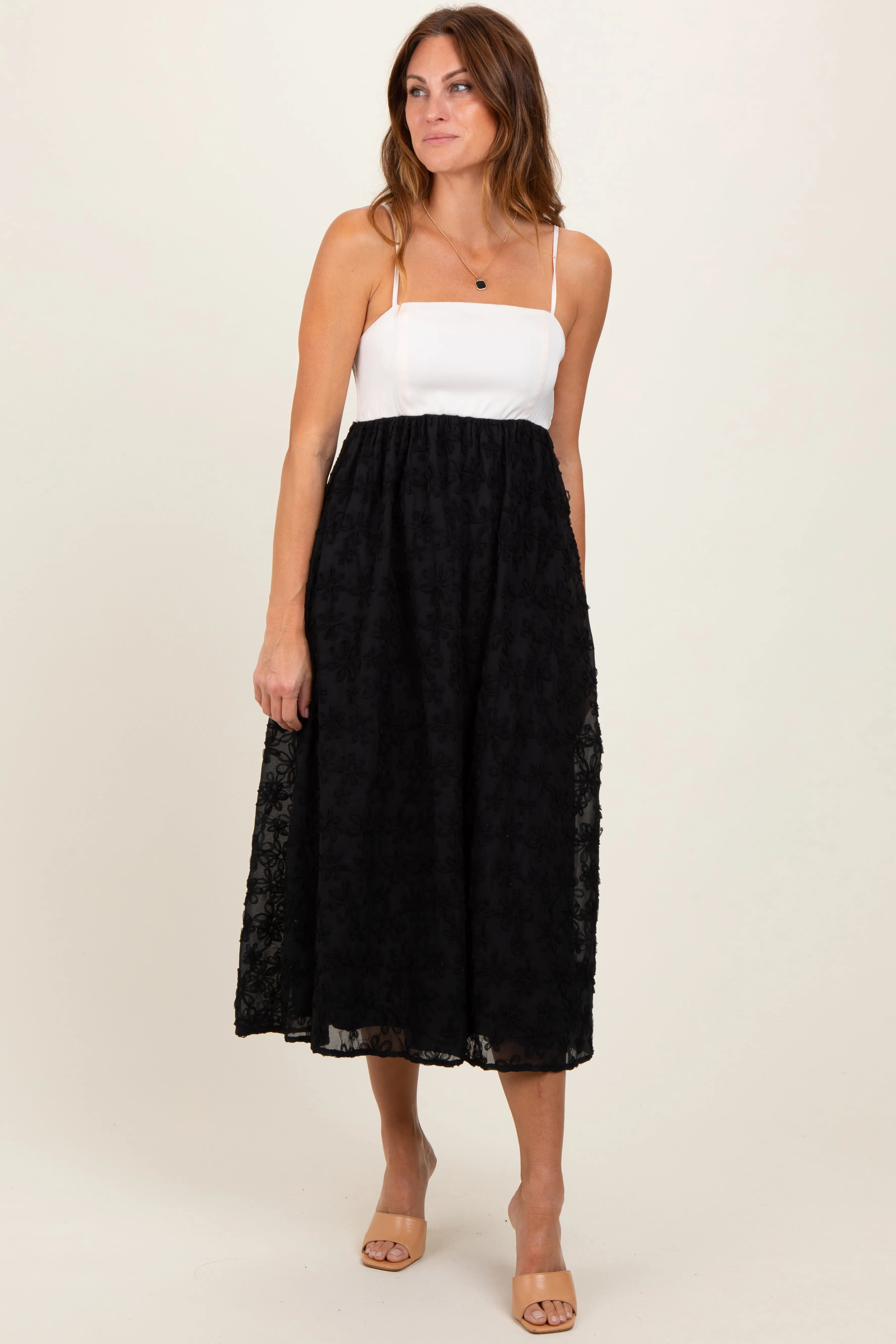 Black Colorblock Lace Maxi Dress sold by Pinkblush product image thumbnail 2