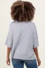Light Grey Ribbed Boxy Fit Short Sleeve Maternity Top sold by Pinkblush