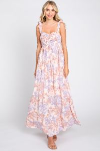 Light Pink Floral Sleeveless Maternity Maxi Dress sold by Pinkblush