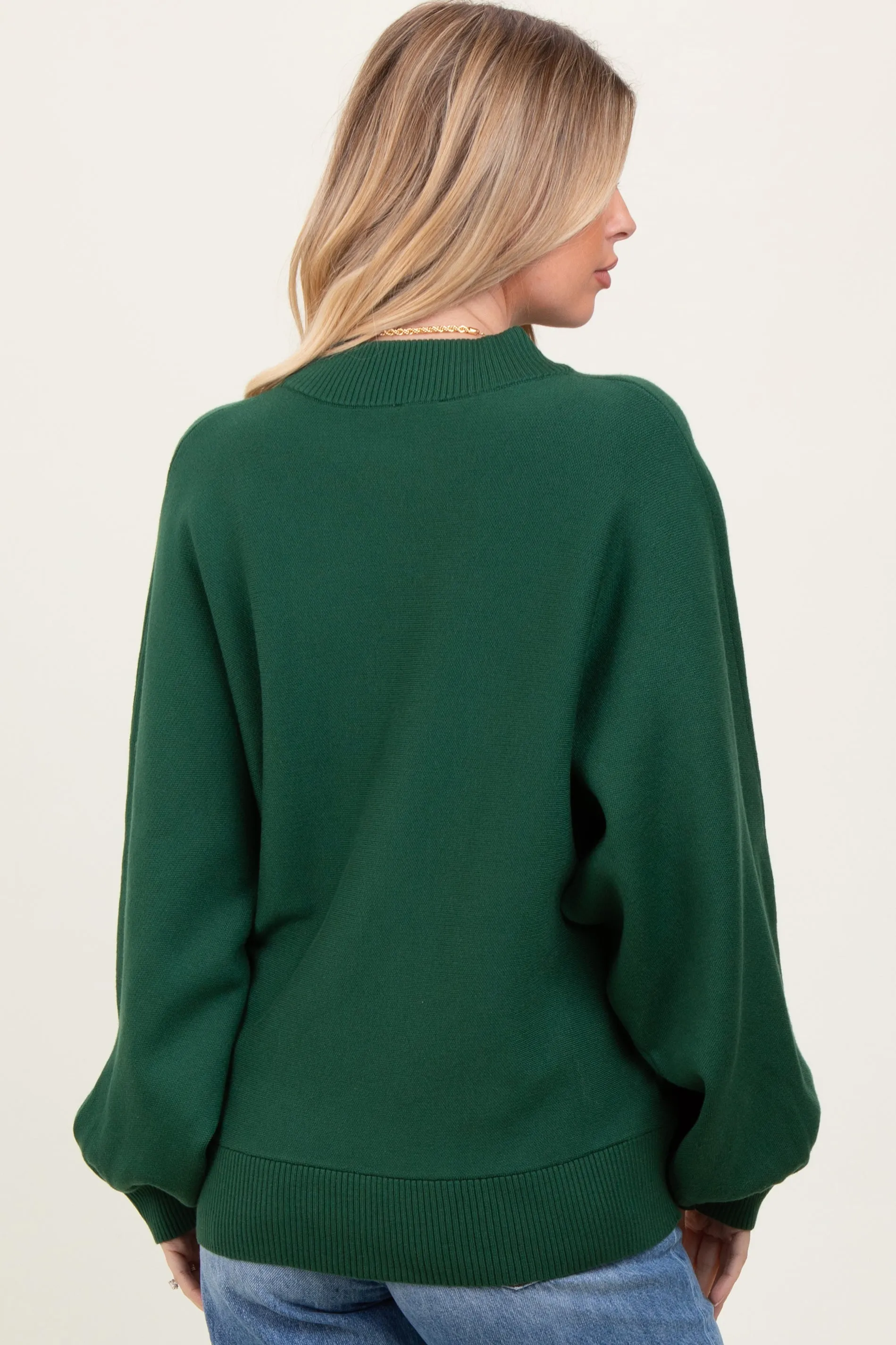 Forest Green Oversized Bubble Sleeve Sweater sold by Pinkblush product image thumbnail 3