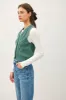 Pine Green Cable Knit Sweater Button Down Vest sold by Pinkblush