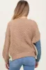 Multicolor Chunky Crochet Knit Maternity Cardigan sold by Pinkblush