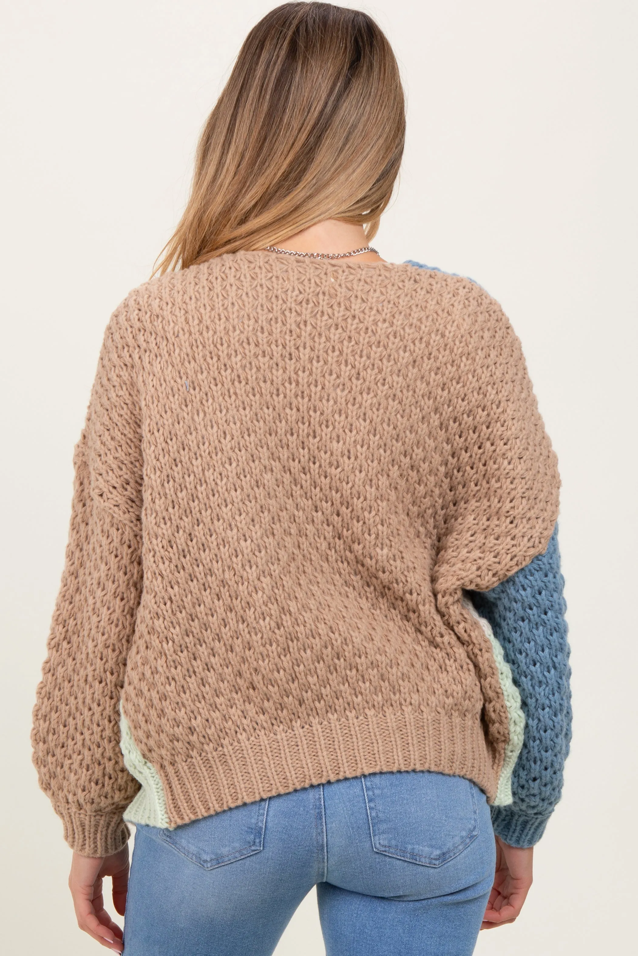 Multicolor Chunky Crochet Knit Maternity Cardigan sold by Pinkblush product image thumbnail 3