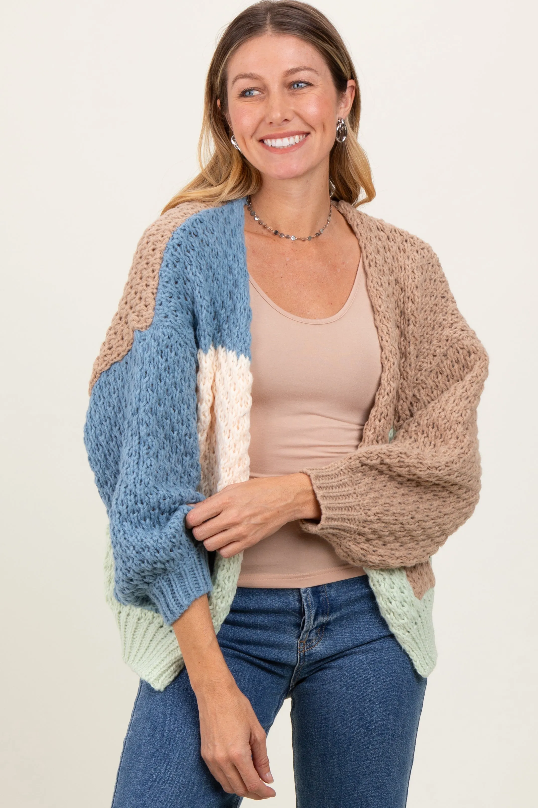 Multicolor Chunky Crochet Knit Maternity Cardigan sold by Pinkblush product image thumbnail 4