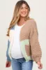 Multicolor Chunky Crochet Knit Maternity Cardigan sold by Pinkblush