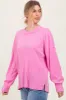 Pink Brushed Ribbed Knit Pullover sold by Pinkblush