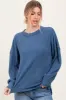 Blue Brushed Ribbed Knit Pullover sold by Pinkblush