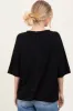 Black Ribbed Boxy Fit Short Sleeve Top sold by Pinkblush
