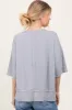 Light Grey Ribbed Boxy Fit Short Sleeve Top sold by Pinkblush