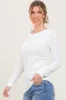 Ivory Ribbed Scoop Neck Long Sleeve Top sold by Pinkblush