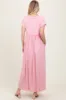 Light Pink Short Sleeve Pocketed Maxi Dress sold by Pinkblush