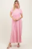 Light Pink Short Sleeve Pocketed Maxi Dress sold by Pinkblush