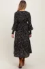Black Floral Button Maternity Maxi Dress sold by Pinkblush