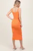Orange Ribbed Cami Midi Dress sold by Pinkblush