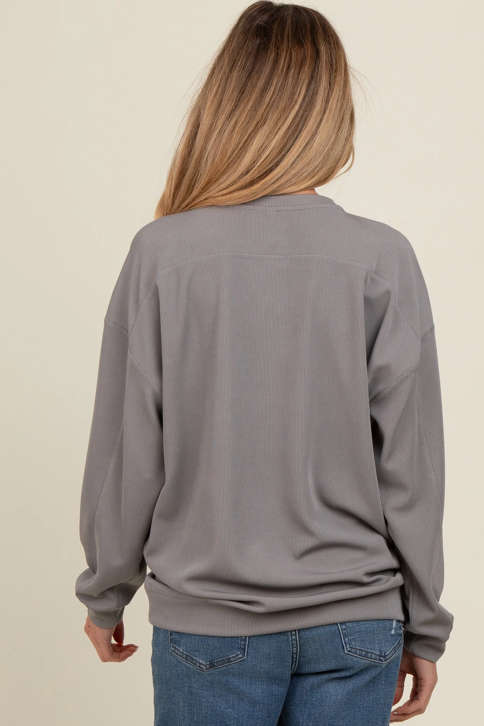 Grey Drop Shoulder Maternity Sweatshirt sold by Pinkblush product image thumbnail 3
