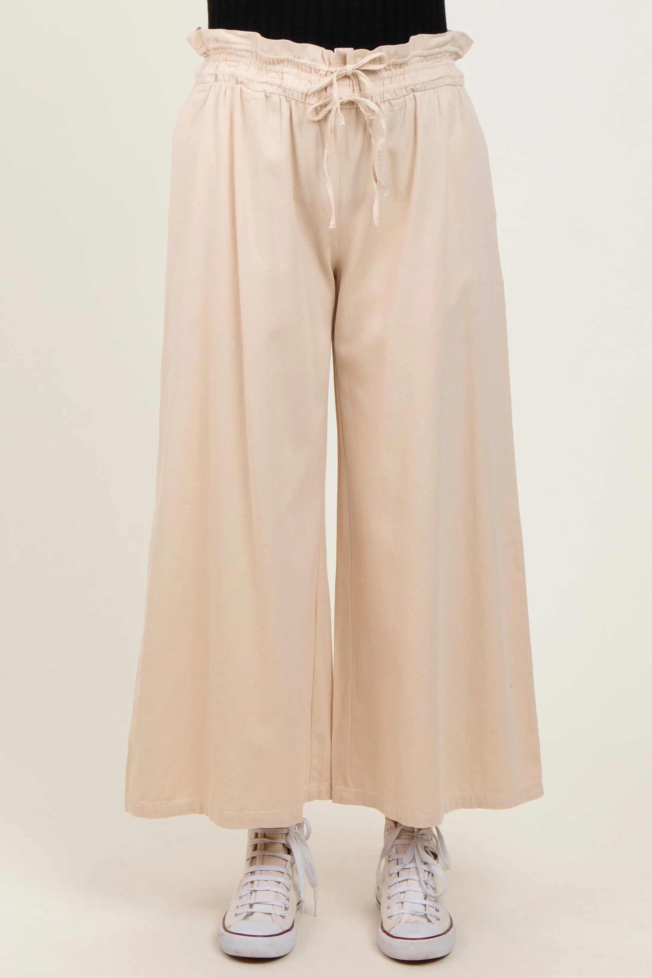 Cream Flowy Cropped Pant sold by Pinkblush product image thumbnail 3