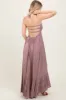 Mauve Smocked Woven Maxi Dress sold by Pinkblush