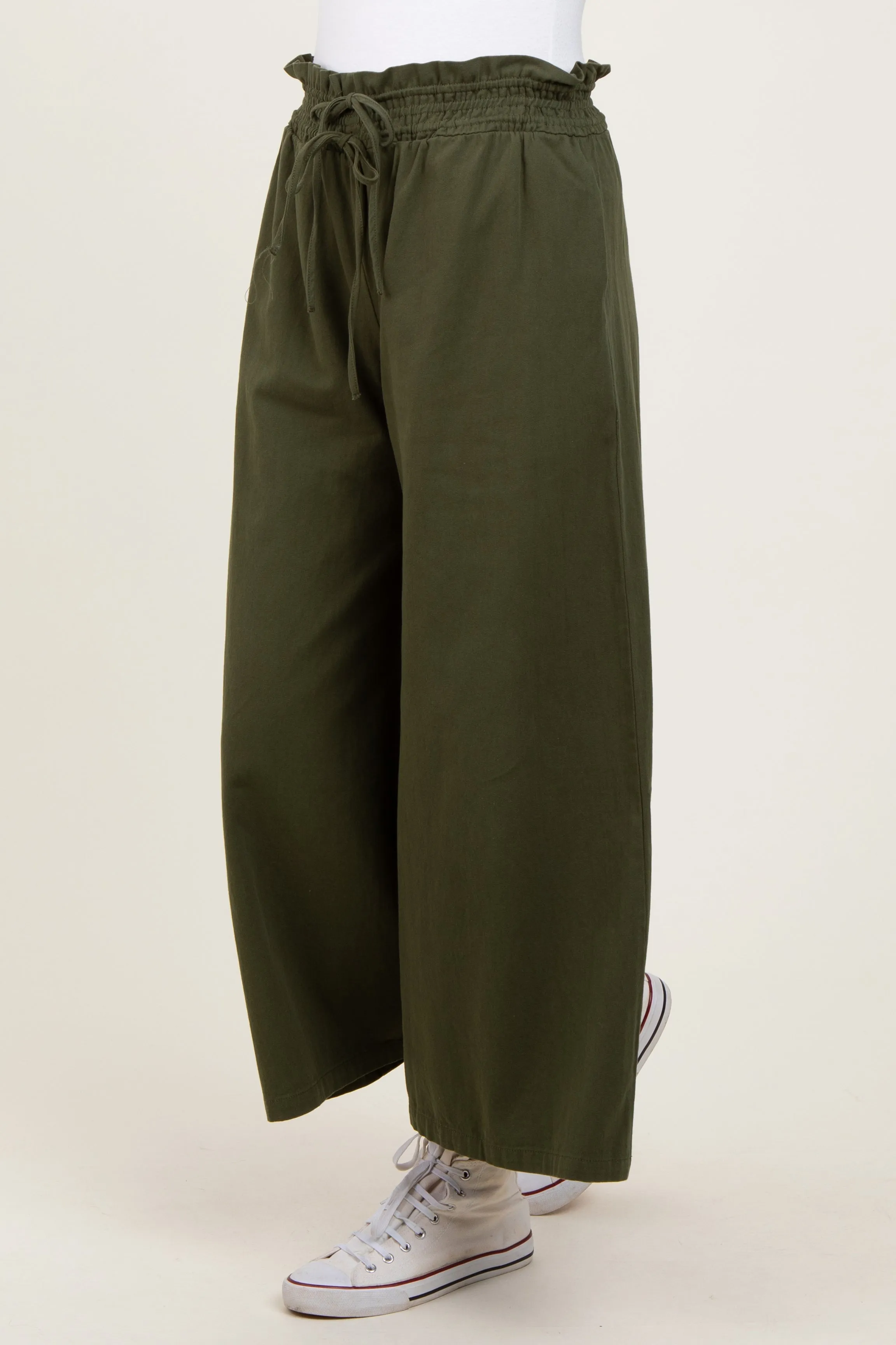 Olive Flowy Cropped Pant sold by Pinkblush product image thumbnail 4