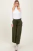 Olive Flowy Cropped Pant sold by Pinkblush