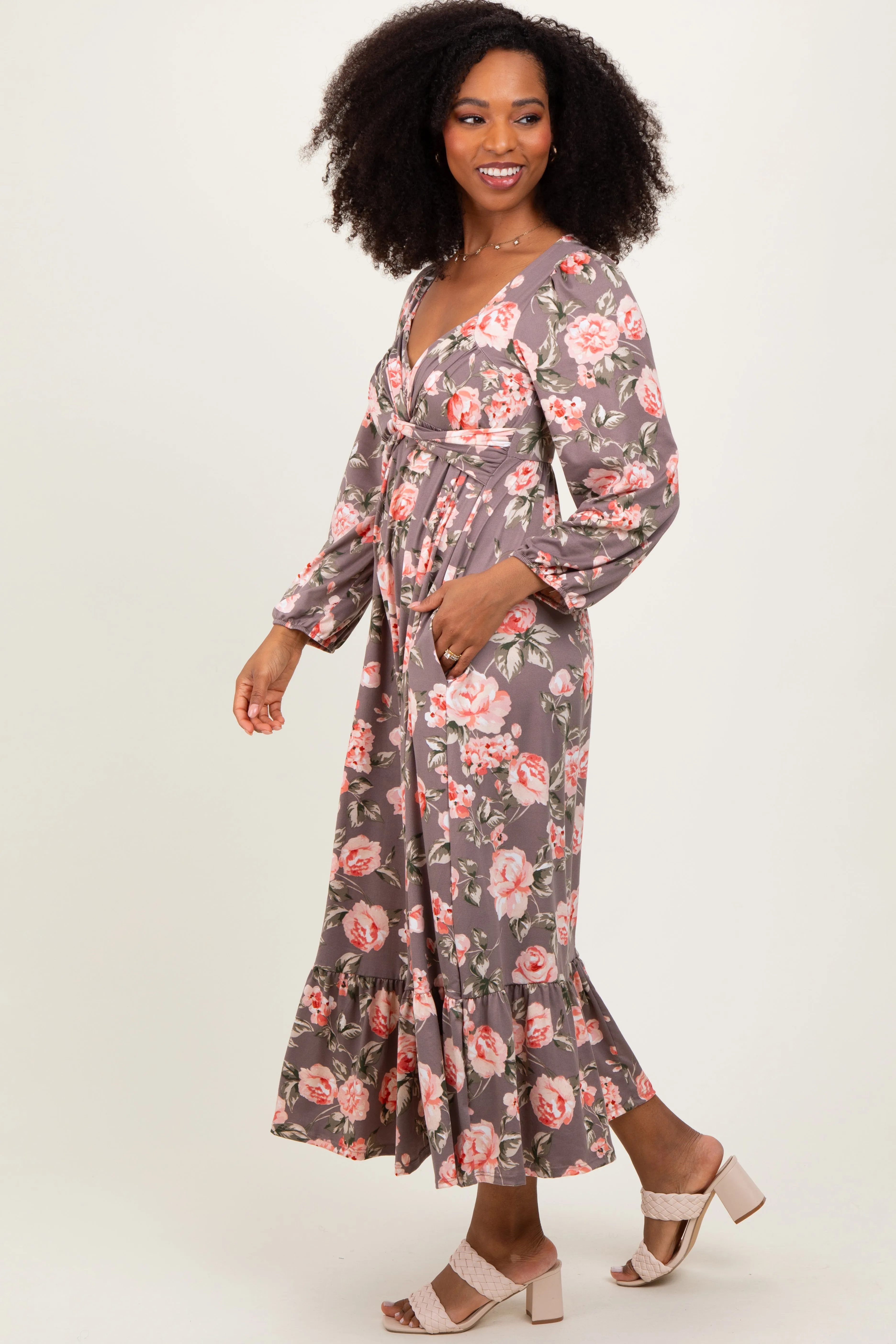 Mauve Blush Sweetheart Neckline Maxi With Side Pockets sold by Pinkblush product image thumbnail 3