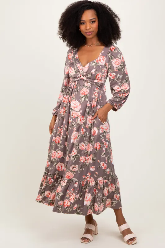 Mauve Blush Sweetheart Neckline Maxi With Side Pockets sold by Pinkblush