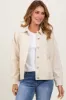 Cream Collared Button Up Shirt Jacket sold by Pinkblush