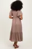 Mocha Smocked Midi Dress sold by Pinkblush