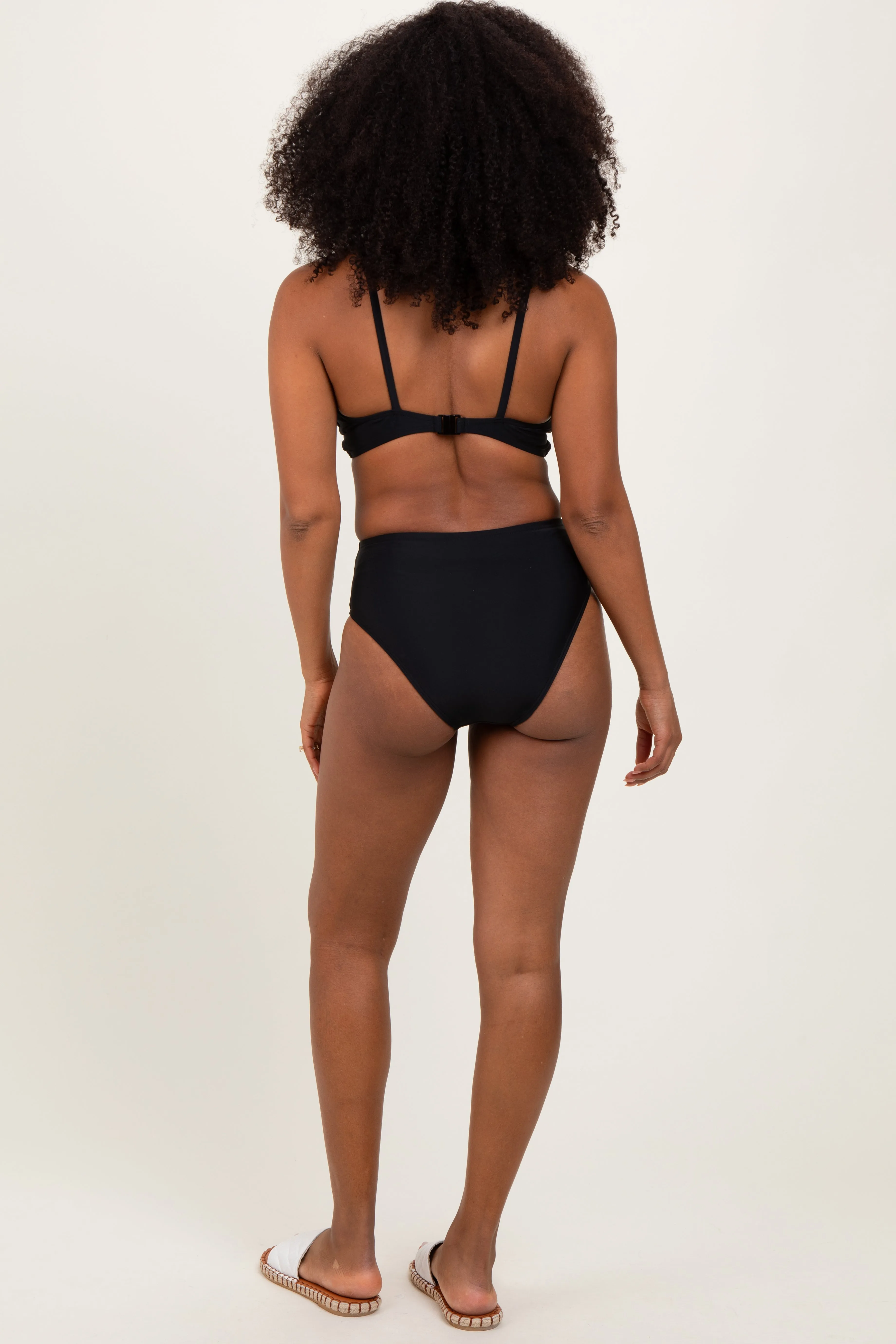 Black Crochet Detail Double Strap Bikini Set sold by Pinkblush product image thumbnail 4