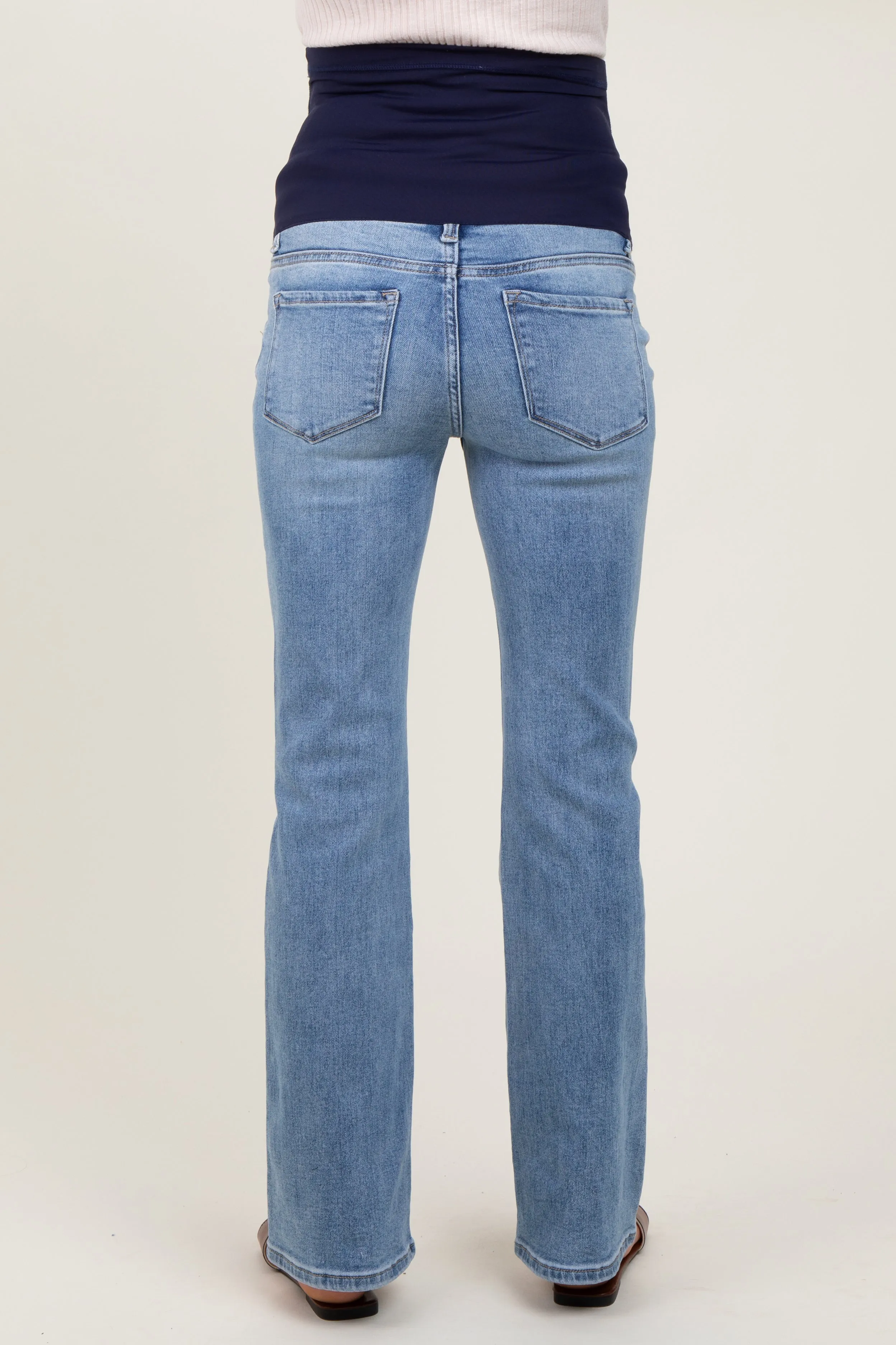 Light Blue Vintage Wash Maternity Bootcut Jeans sold by Pinkblush product image thumbnail 4