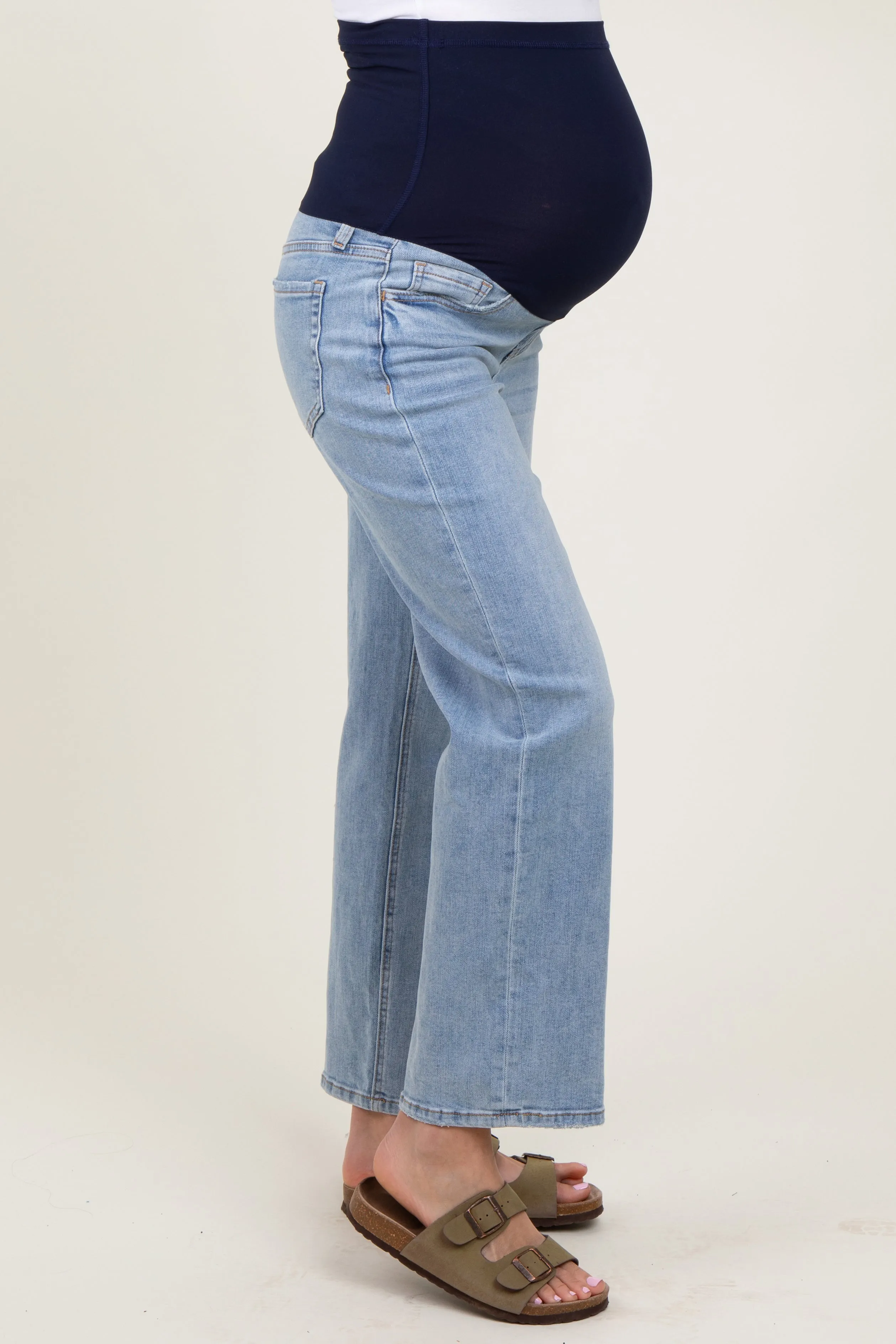 Blue Straight Leg Ankle Maternity Jeans sold by Pinkblush product image thumbnail 3