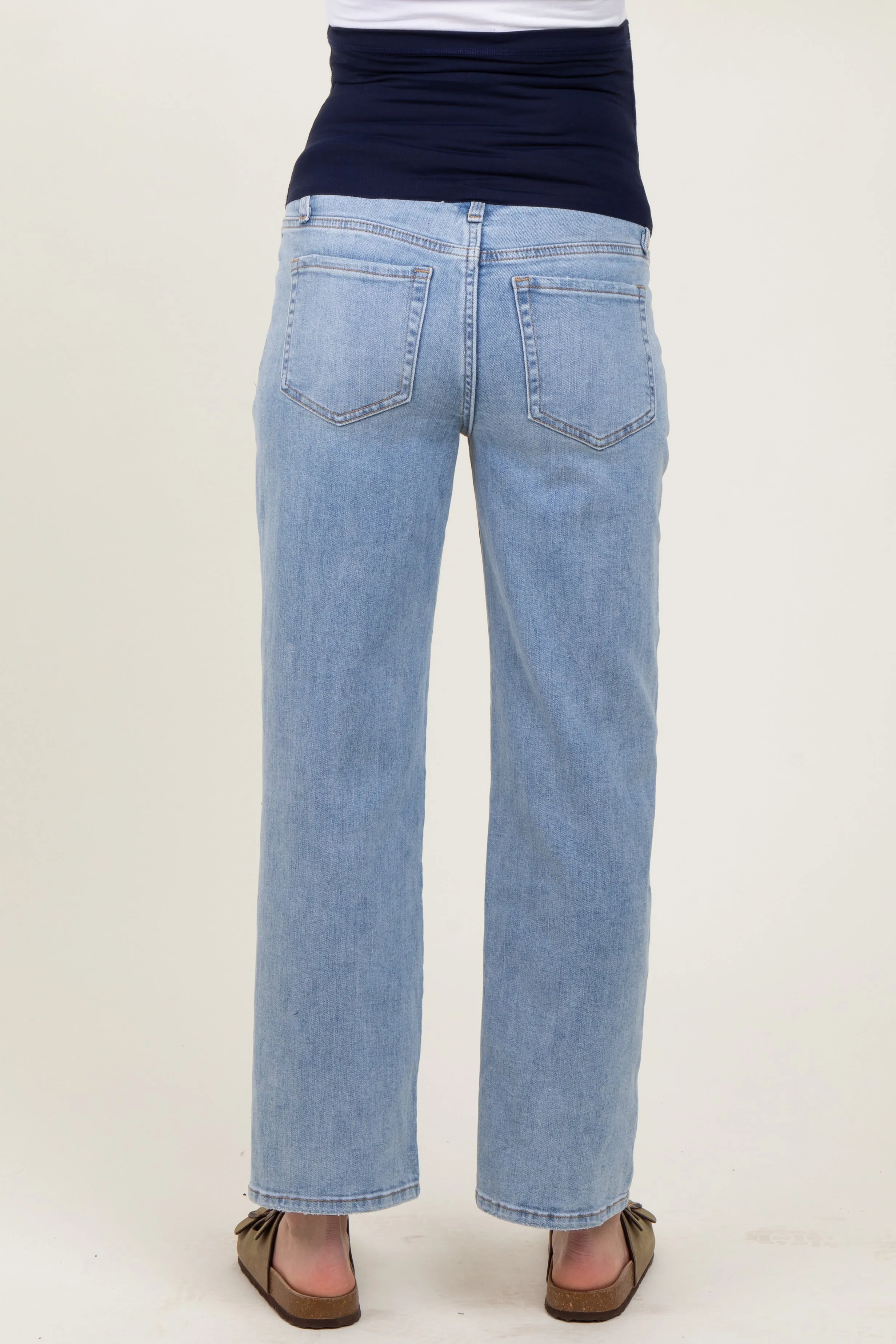 Blue Straight Leg Ankle Maternity Jeans sold by Pinkblush product image thumbnail 4