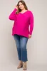 Fuchsia Knit Long Dolman Sleeve Plus Maternity Top sold by Pinkblush