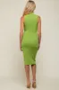 Lime Knit Fitted Turtleneck Maternity Midi Dress sold by Pinkblush