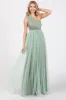 Light Olive One Shoulder Tulle Maxi Dress sold by Pinkblush