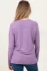 Lavender Basic V-Neck Long Sleeve Brushed Knit Maternity Top sold by Pinkblush