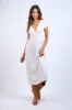 Pink Floral Pattern V-Neck Short Sleeve Long Dress sold by Pinkblush