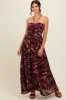 Black Printed Halter Cross Back Maxi Dress sold by Pinkblush