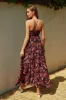 Black Printed Halter Cross Back Maxi Dress sold by Pinkblush