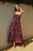 Black Printed Halter Cross Back Maxi Dress sold by Pinkblush
