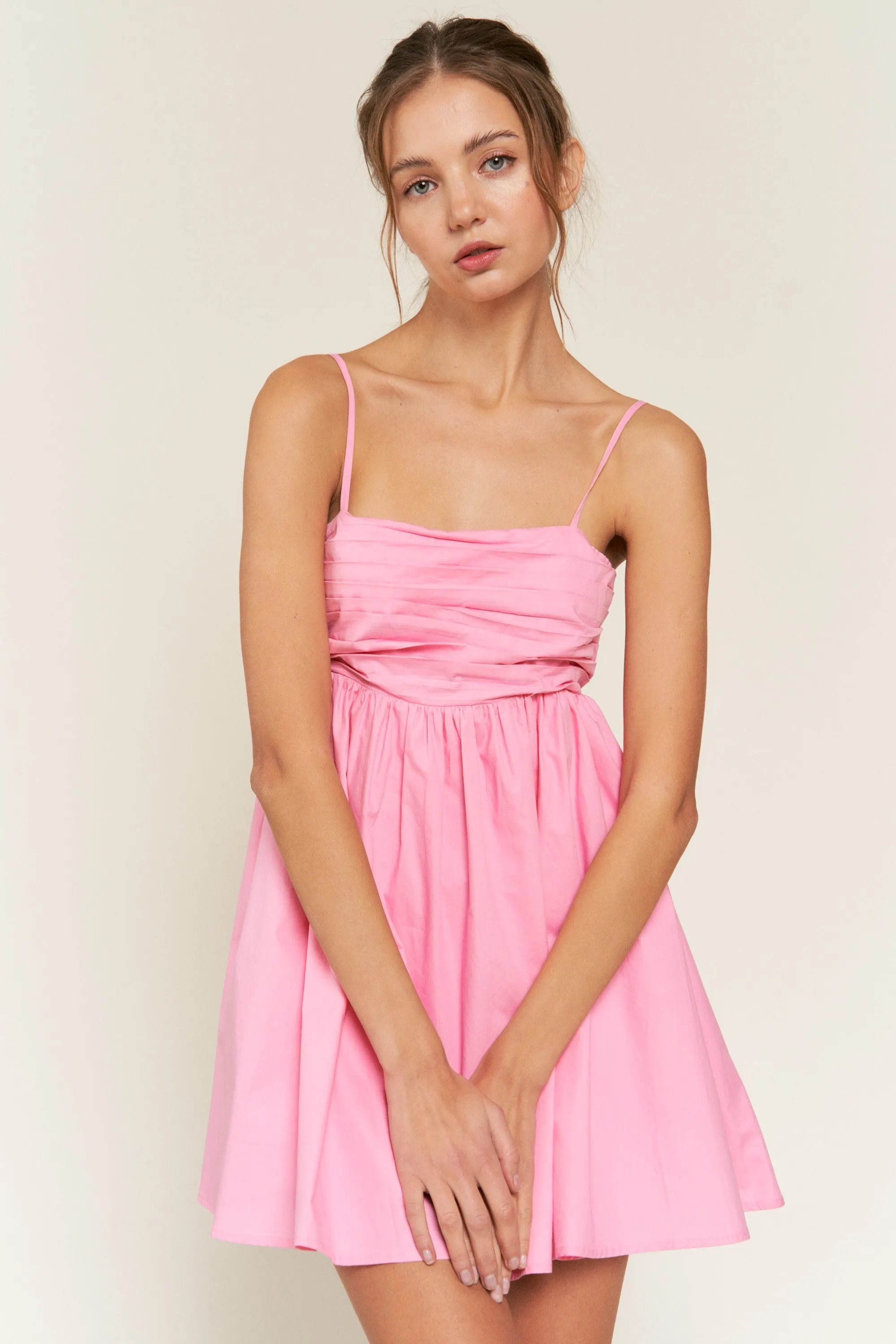 Pink Spaghetti Strap Mini Dress sold by Pinkblush